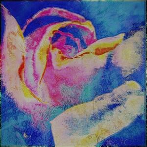 "Cosmic Bloom", Original Signed Print (Framed Or Canvas) By MalloryJane 18'x18"